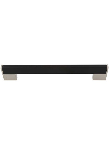 Tenor Wide Cabinet Pull - 8 7/8 inch Center-to-Center in Espresso Brown/Satin Nickel.